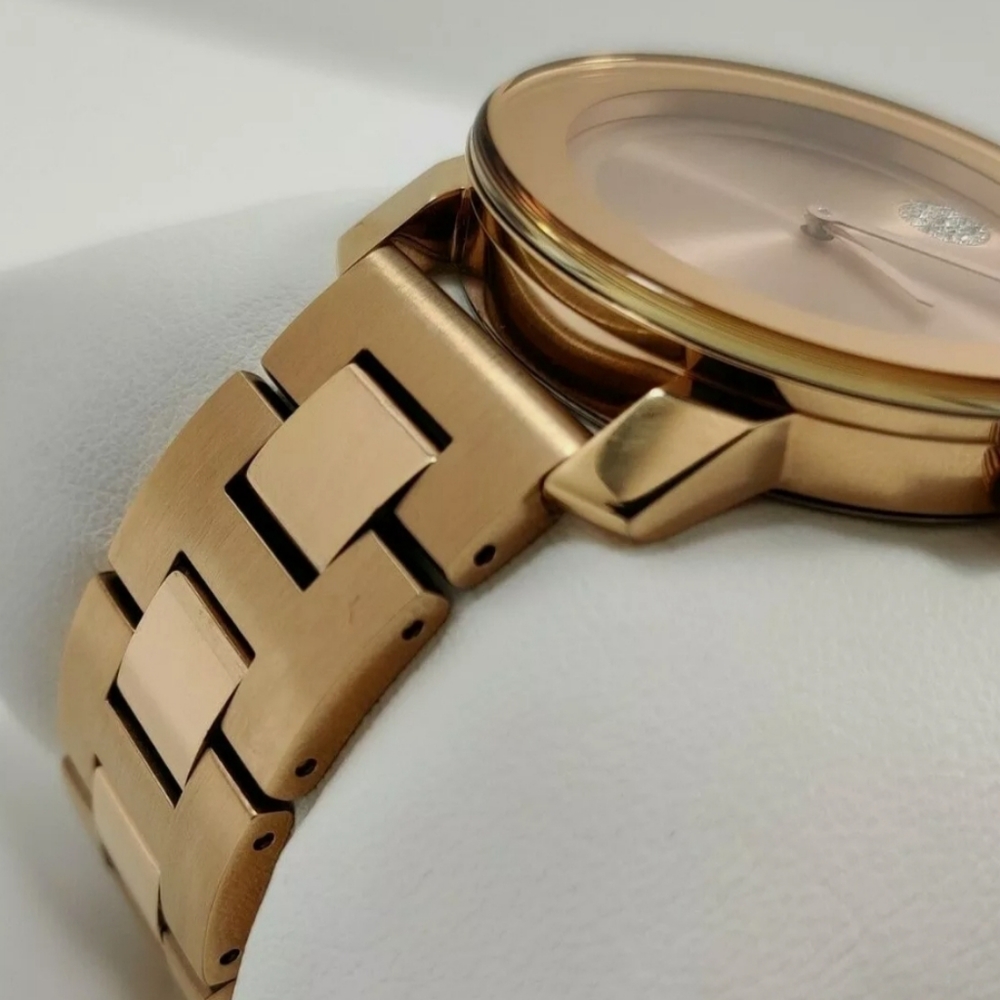 **SOLD** MOVADO BOLD 3600086 Rose Gold Stainless Steel Crystal Dot Ladies Watch - Picture 8 of 13